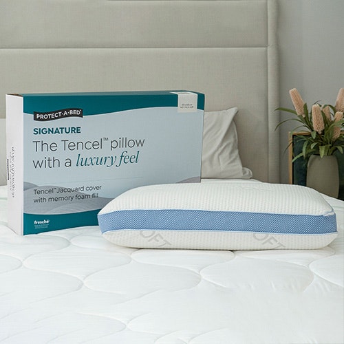 Protect-A-Bed Signature Tencel Jacquard Memory Foam Pillow Lifestyle