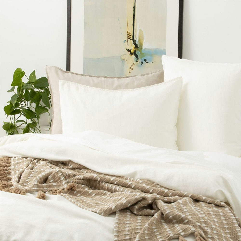 Renee Taylor Cavallo Stone washed 100% Linen Quilt Cover Set