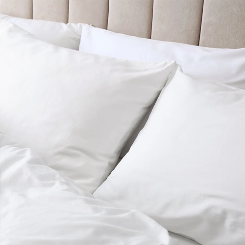 Cotton Blend Quilt Cover Set White Pillowcases