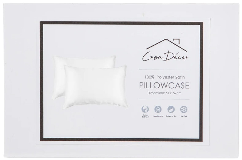 Casa Decor Luxury Satin Pillowcase Twin Pack 