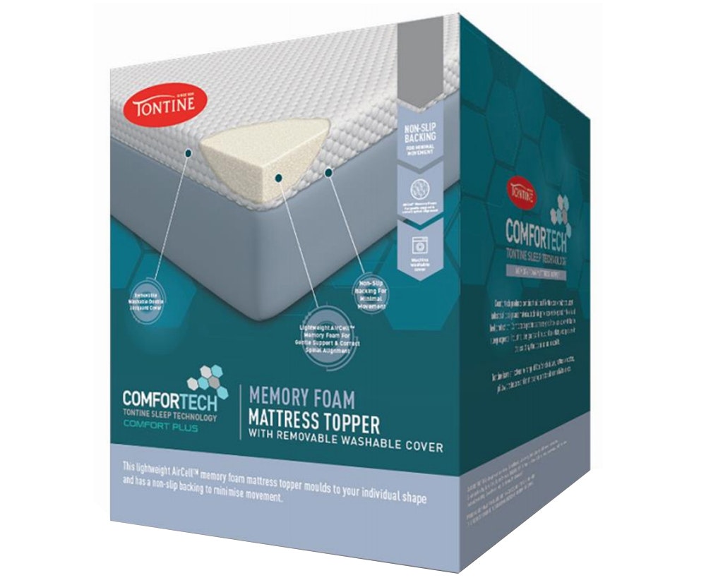 Tontine Comfortech Aircell Memory Foam Mattress Topper