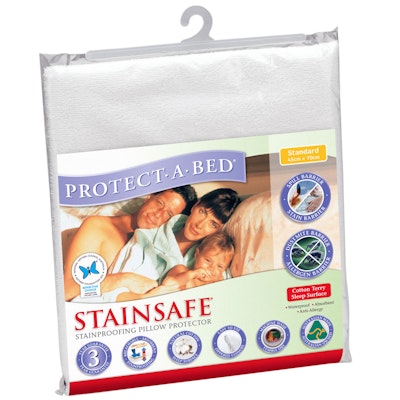 Protect-A-Bed StainSafe Waterproof Pillow Protector With Size Options