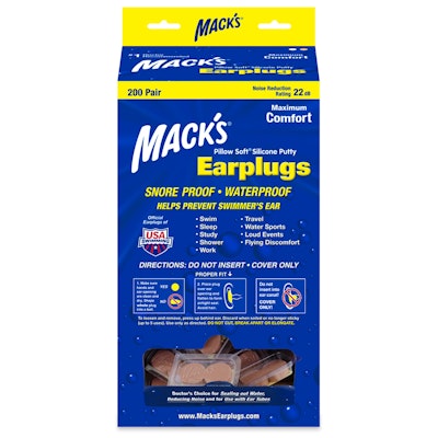 Mack's Mouldable Pillow Soft Beige Silicone EarPlugs Bulk 200 Pairs