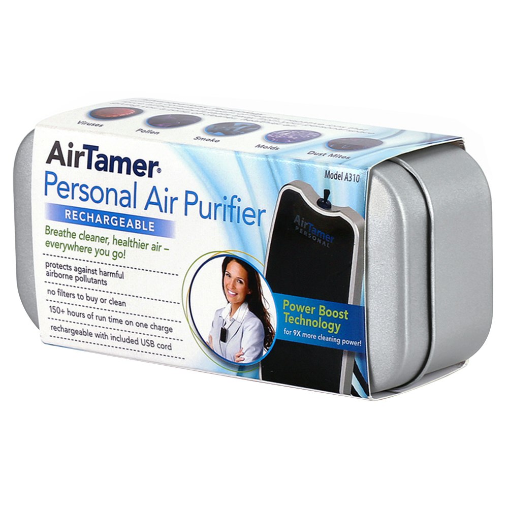 FilterStream AirTamer Travel Ionic Rechargeable Portable Air Purifier A310 Package