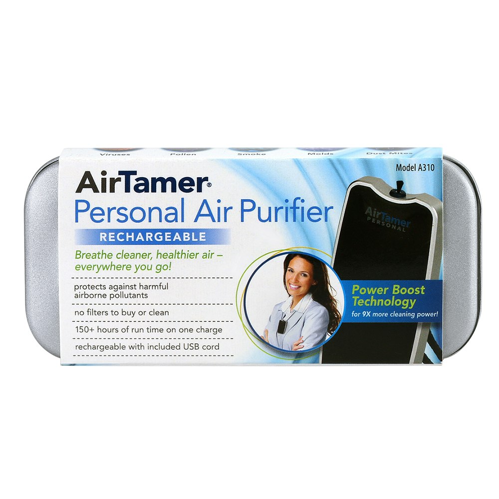 FilterStream AirTamer Travel Ionic Rechargeable Portable Air Purifier A310 Package Front
