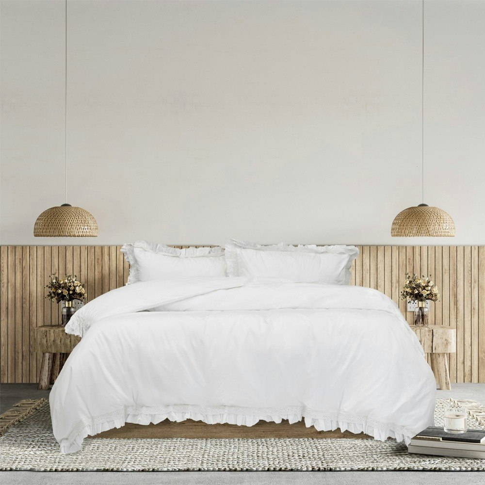 Algodon Adele Cotton Ruffle Wash Quilt Cover Set