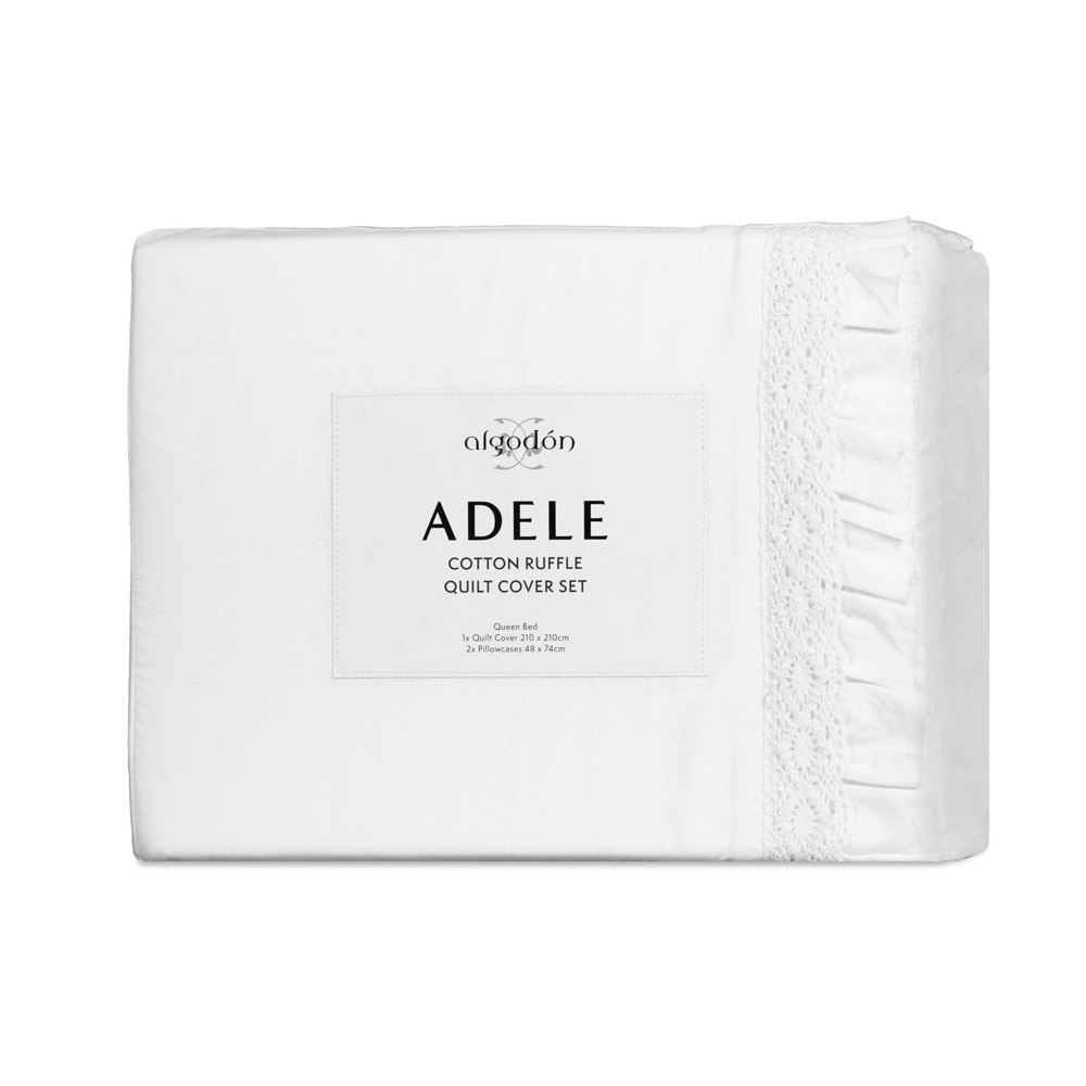 Algodon Adele Cotton Ruffle Wash Quilt Cover Set