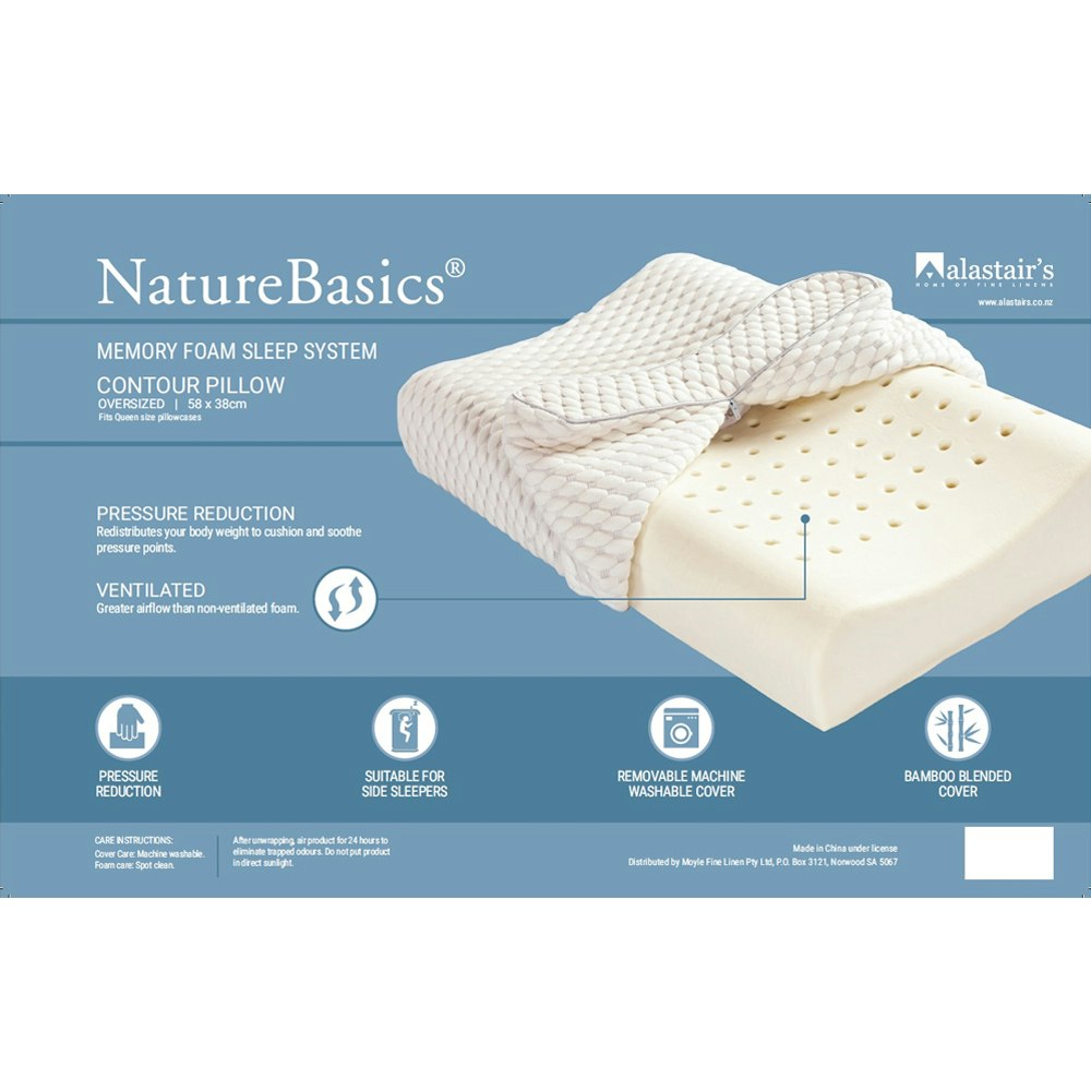 Alastairs NatureBasics Ventilated Contoured Memory Foam Pillow