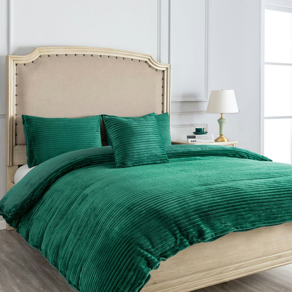 Georges Stella Plush Quilt Cover Set Green