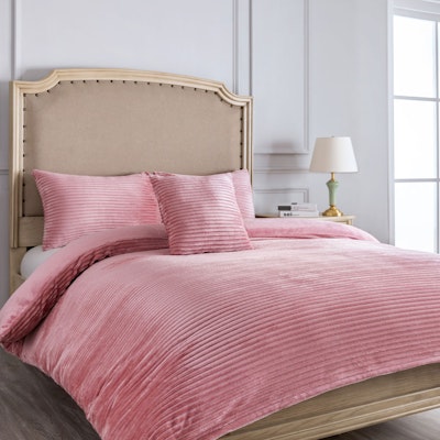 Georges Stella Plush Quilt Cover Set Pink