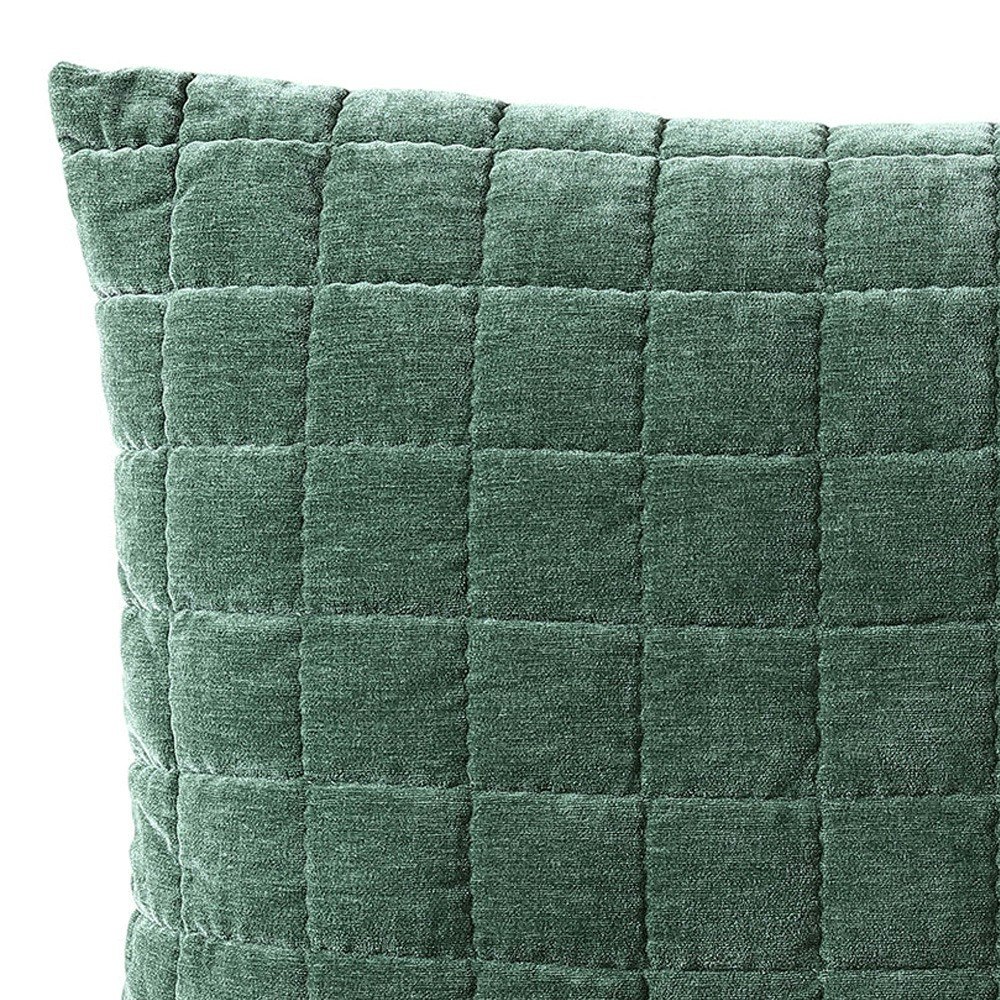 Logan and Mason Apollo Velvet Square Quilted Square Cushion Cilantro