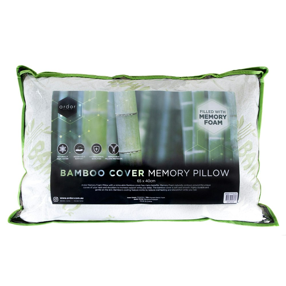 Ardor Home Memory Foam Bamboo Covered Pillow Thumbnail