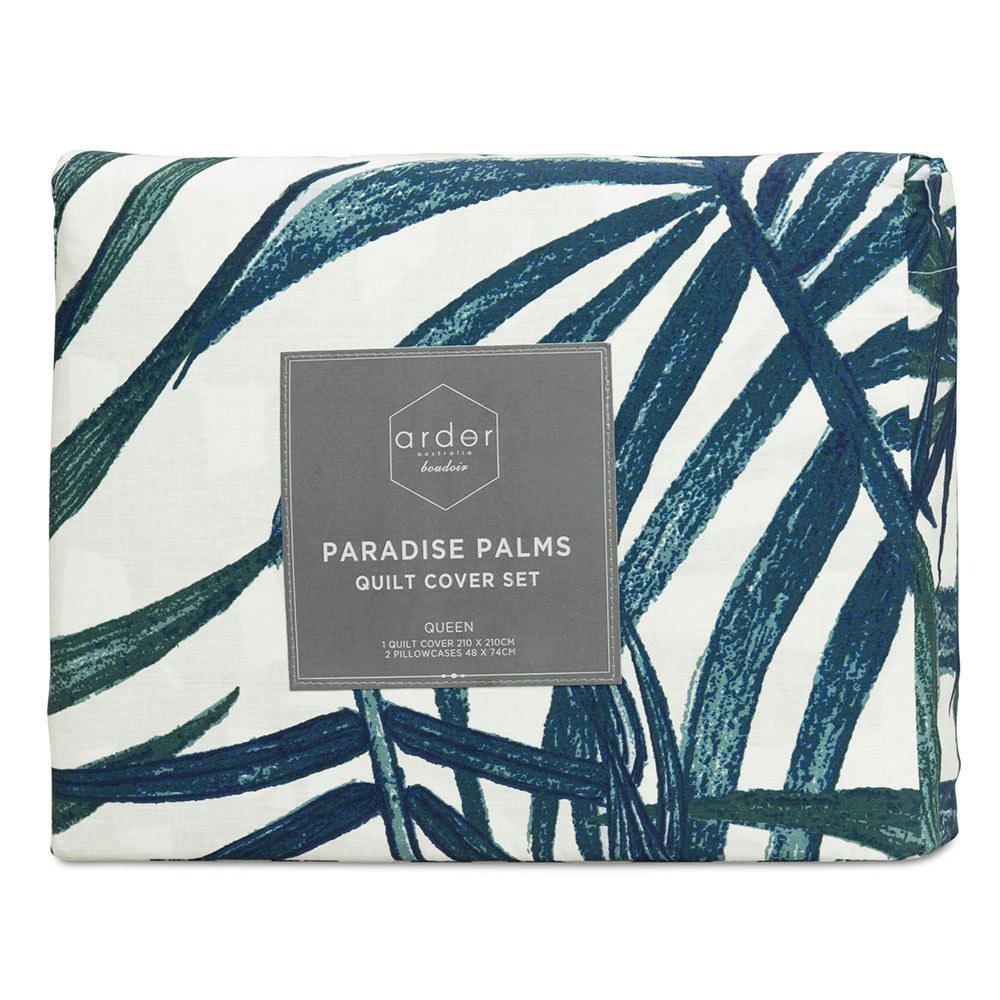 Ardor Boudoir Paradise Palms Quilt Cover Set Packaging