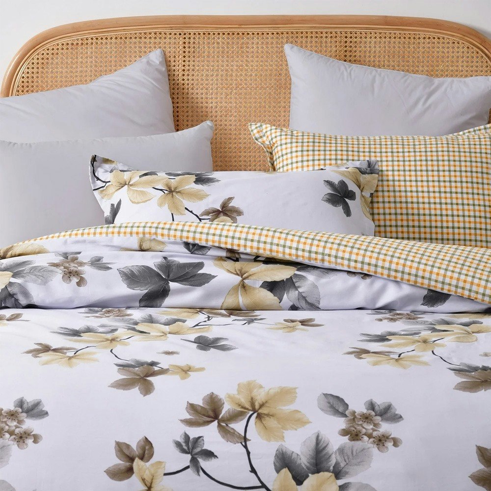 Dreamaker Augusta 100% Cotton Reversible Quilt Cover Set
