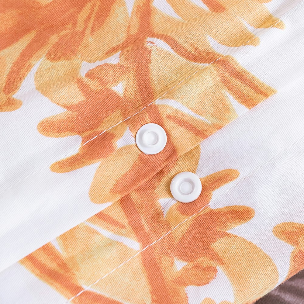Dreamaker Cotton Printed Autumn Quilt Cover Set Buttons