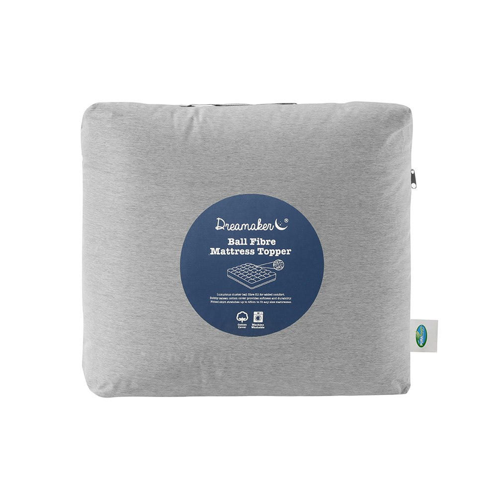 Dreamaker Cotton Covered Ball Fibre Mattress Topper 700 GSM Packaging