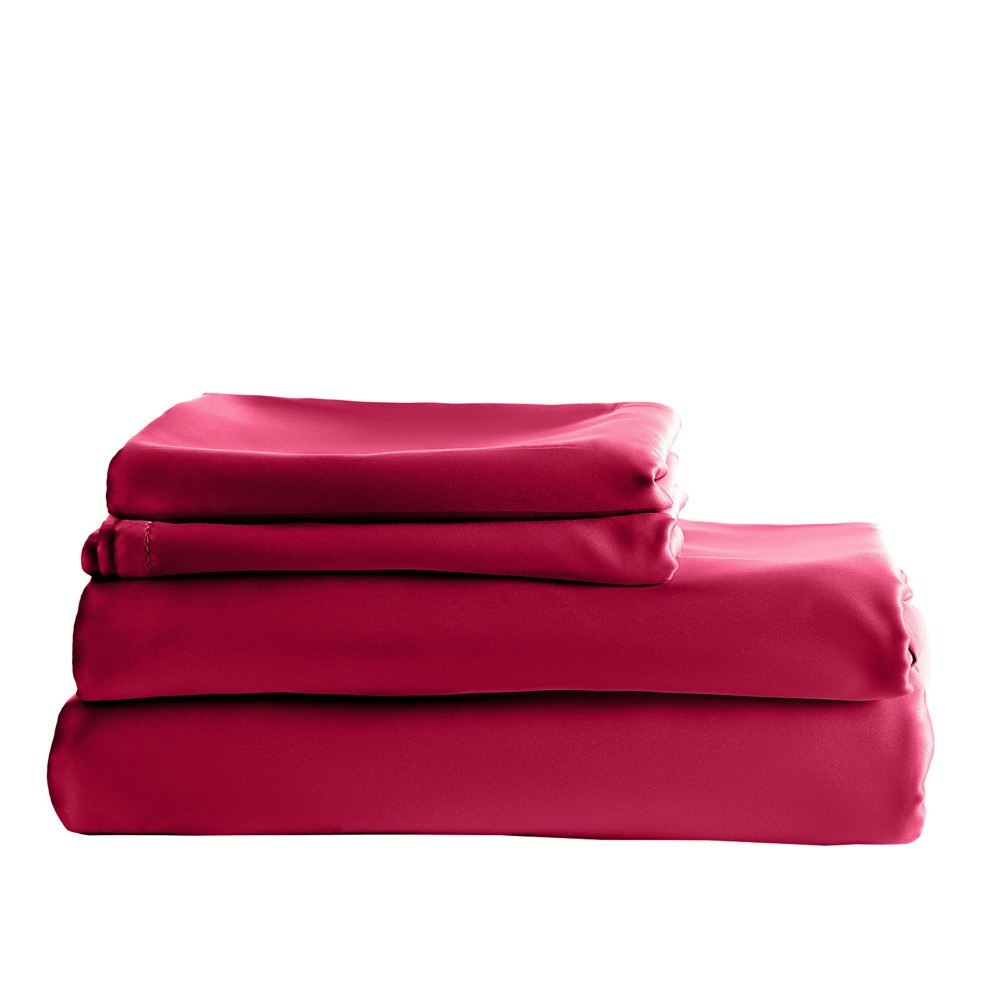 Balmain 1000 Thread Count Bamboo Cotton Quilt Cover Set Bordeaux