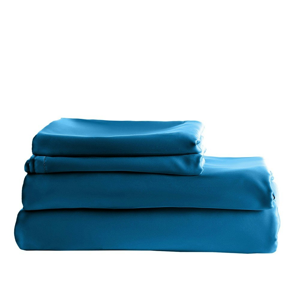 Balmain 1000 Thread Count Bamboo Cotton Quilt Cover Set Mineral Blue