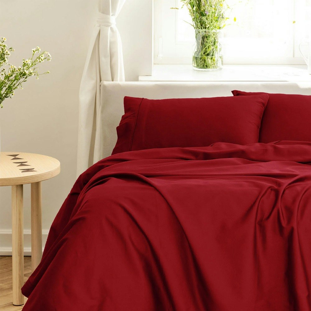 Royal Comfort Balmain 1000TC Bamboo Cotton Sheet Set Bordeaux