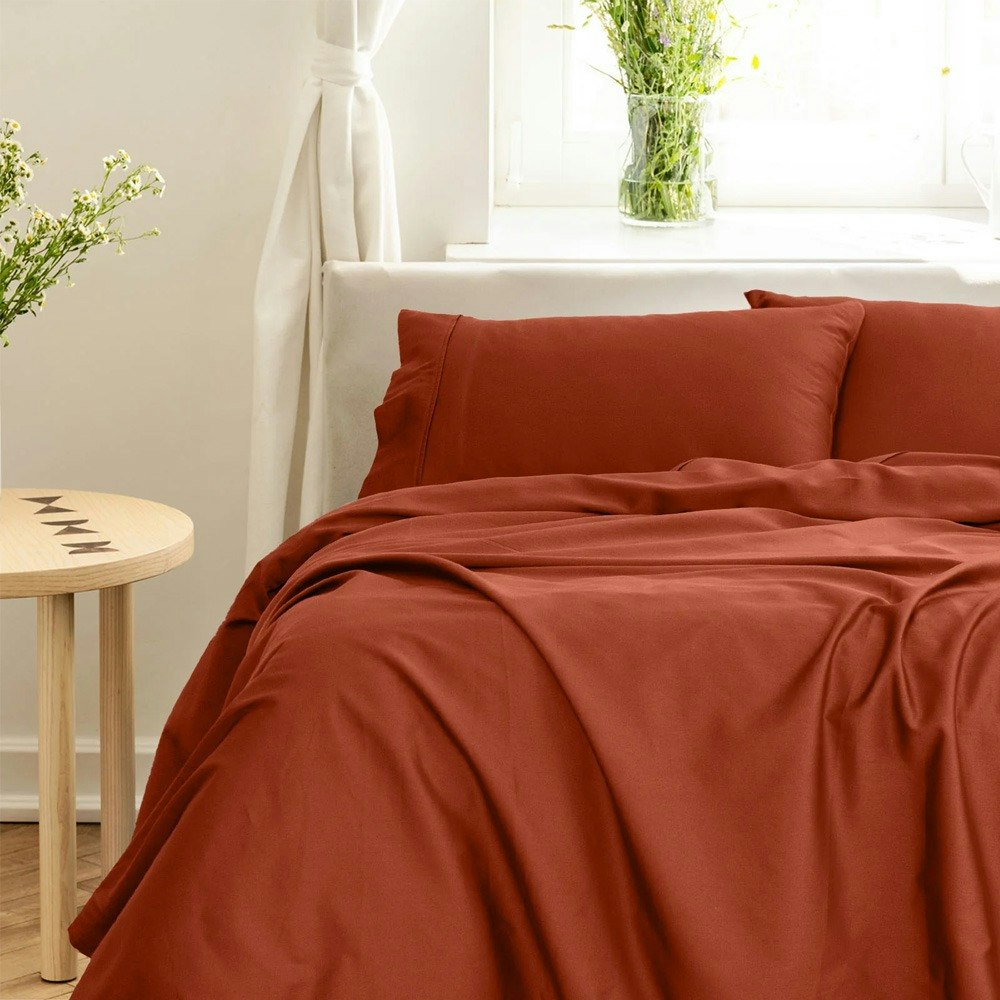 Royal Comfort Balmain 1000TC Bamboo Cotton Sheet Set Cinnamon