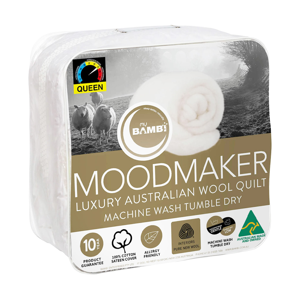 Bambi Gold Woolmark Moodmaker Wool Quilt