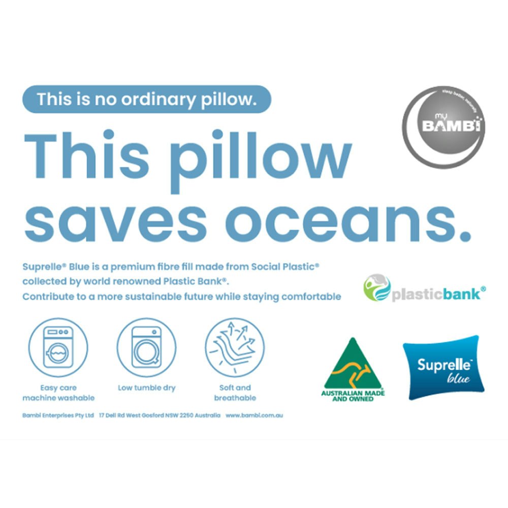 Bambi Advansa Suprelle Blue Fibre Fill Pillow Packaging