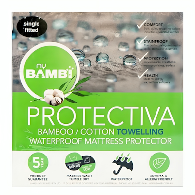 Bambi Protectiva Waterproof Towelling Bamboo Cotton Mattress Protector