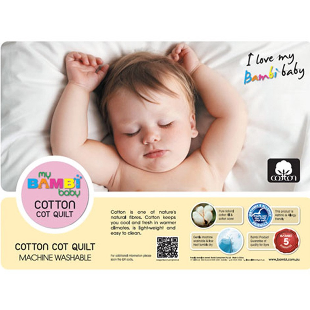 Bambi Baby Cotton Cot Quilt