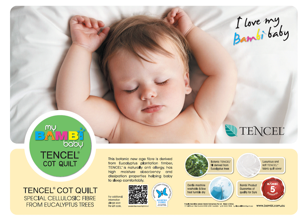 Bambi Baby Tencel Plant Fibre Cot Quilt Babies