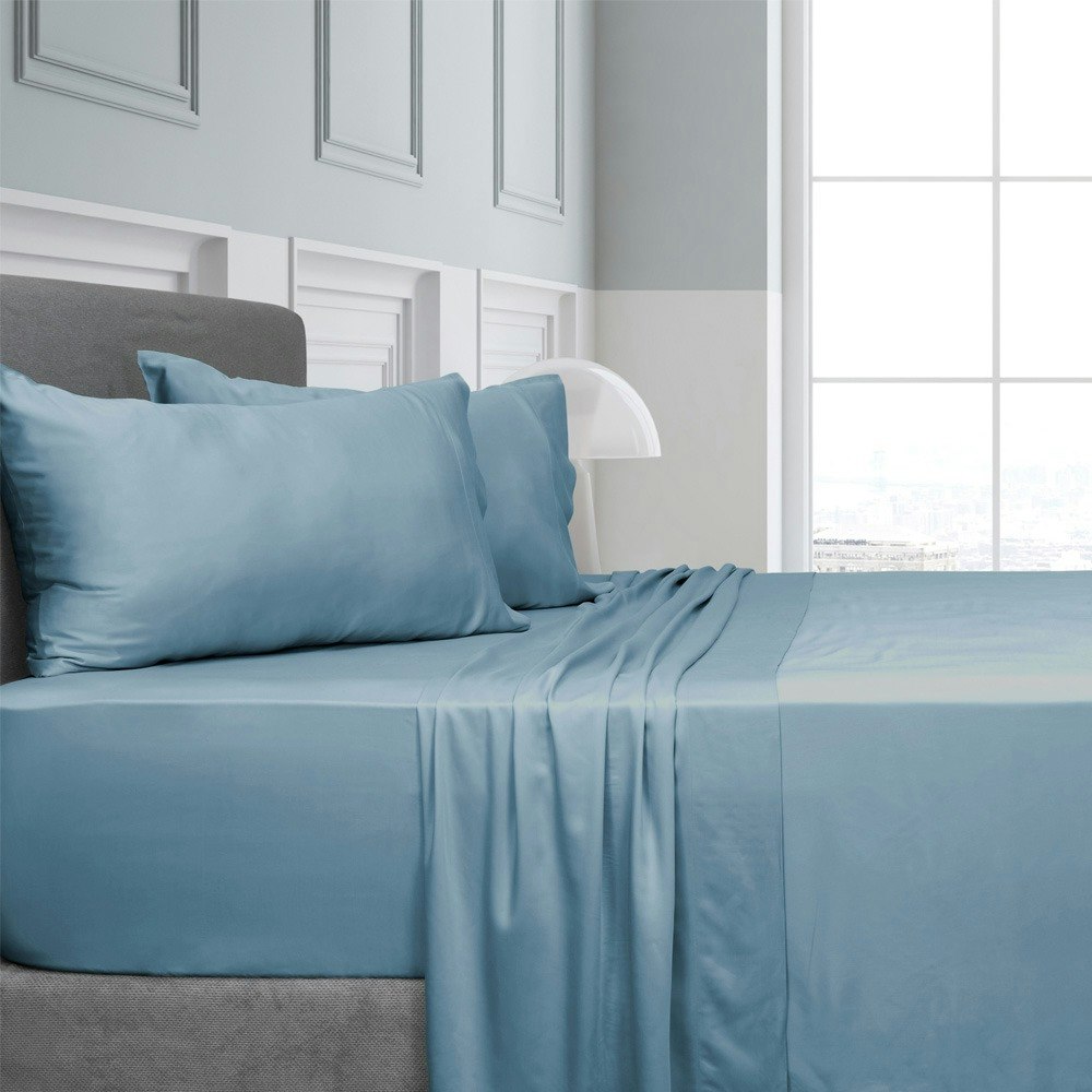 Algodon 375 Thread Count Bamboo Sheet Set Blue