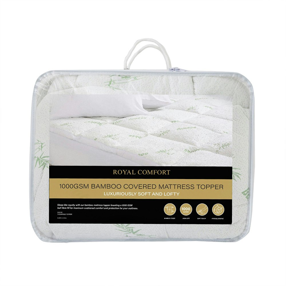 Luxury 1000 GSM Bamboo Covered Mattress Topper Packaging