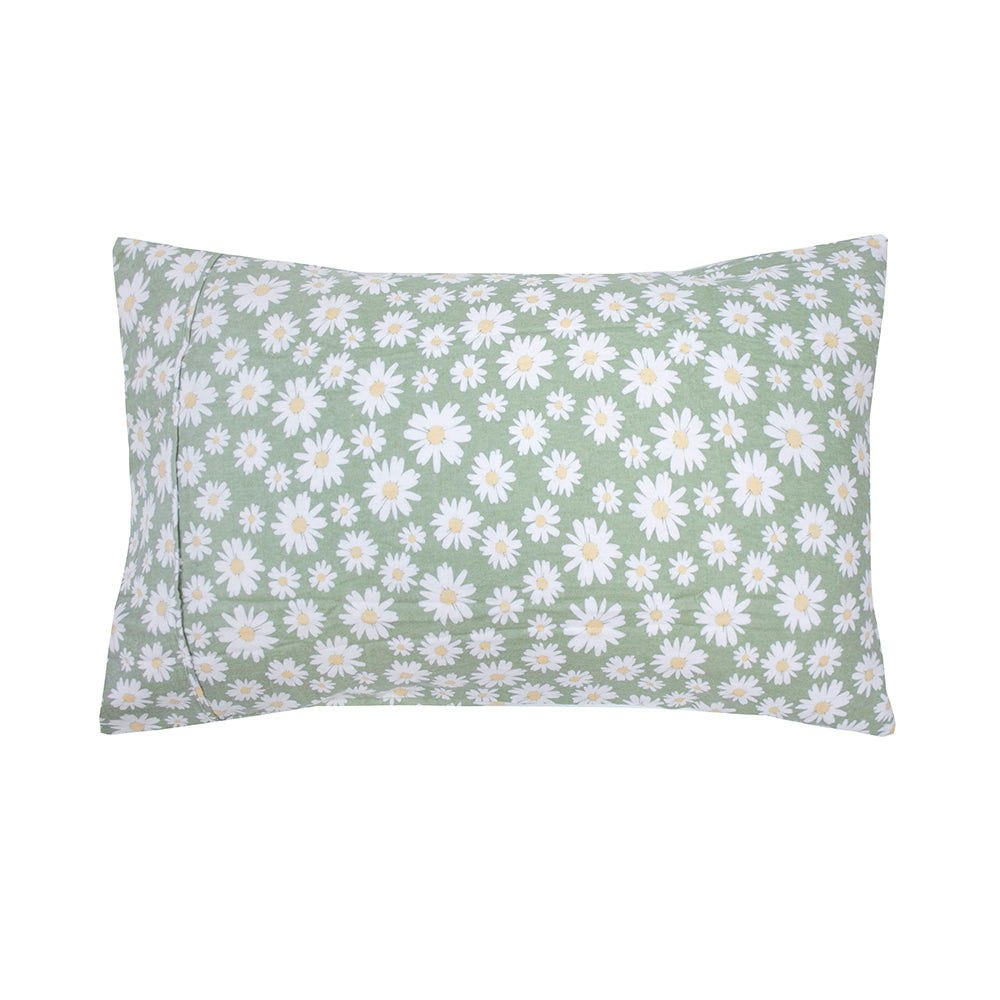 Bambury Daisy Cotton Flannelette Sheet Set Pillowcase