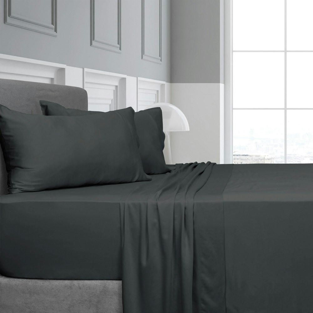 Algodon 375 Thread Count Bamboo Sheet Set Charcoal