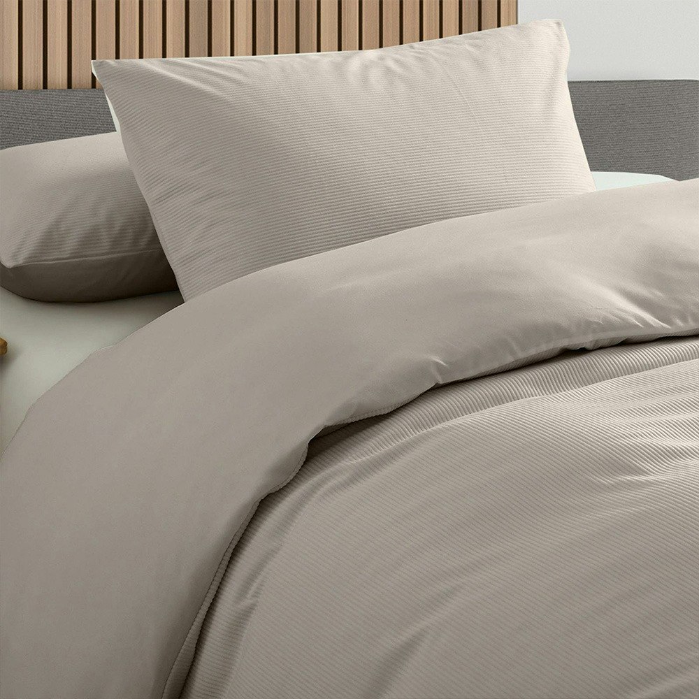 Royal Comfort Velvet Corduroy Quilt Cover Set Beige 3