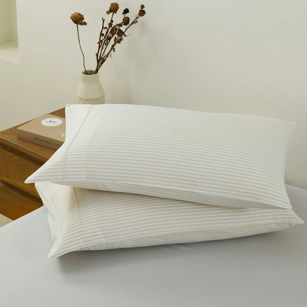 Royal Comfort Luxury Striped Linen Quilt Cover Set Beige