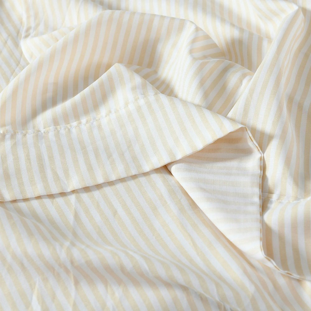 Royal Comfort Luxury Striped Linen Quilt Cover Set Beige
