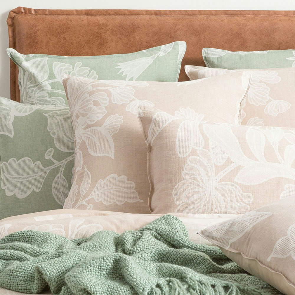 Renee Taylor Bentley Cotton Jacquard Quilt Cover Set Nude 2