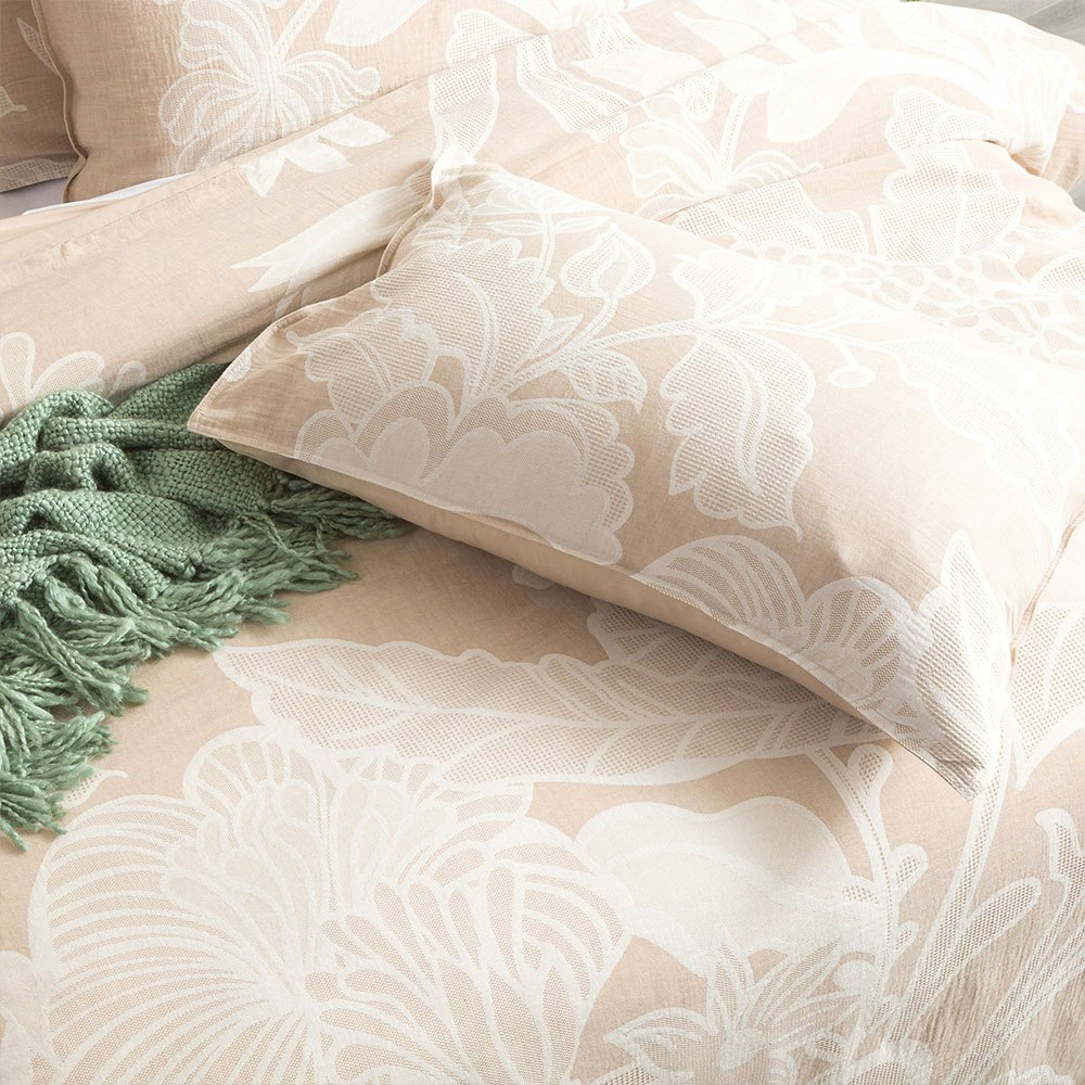 Renee Taylor Bentley Cotton Jacquard Quilt Cover Set Nude 3