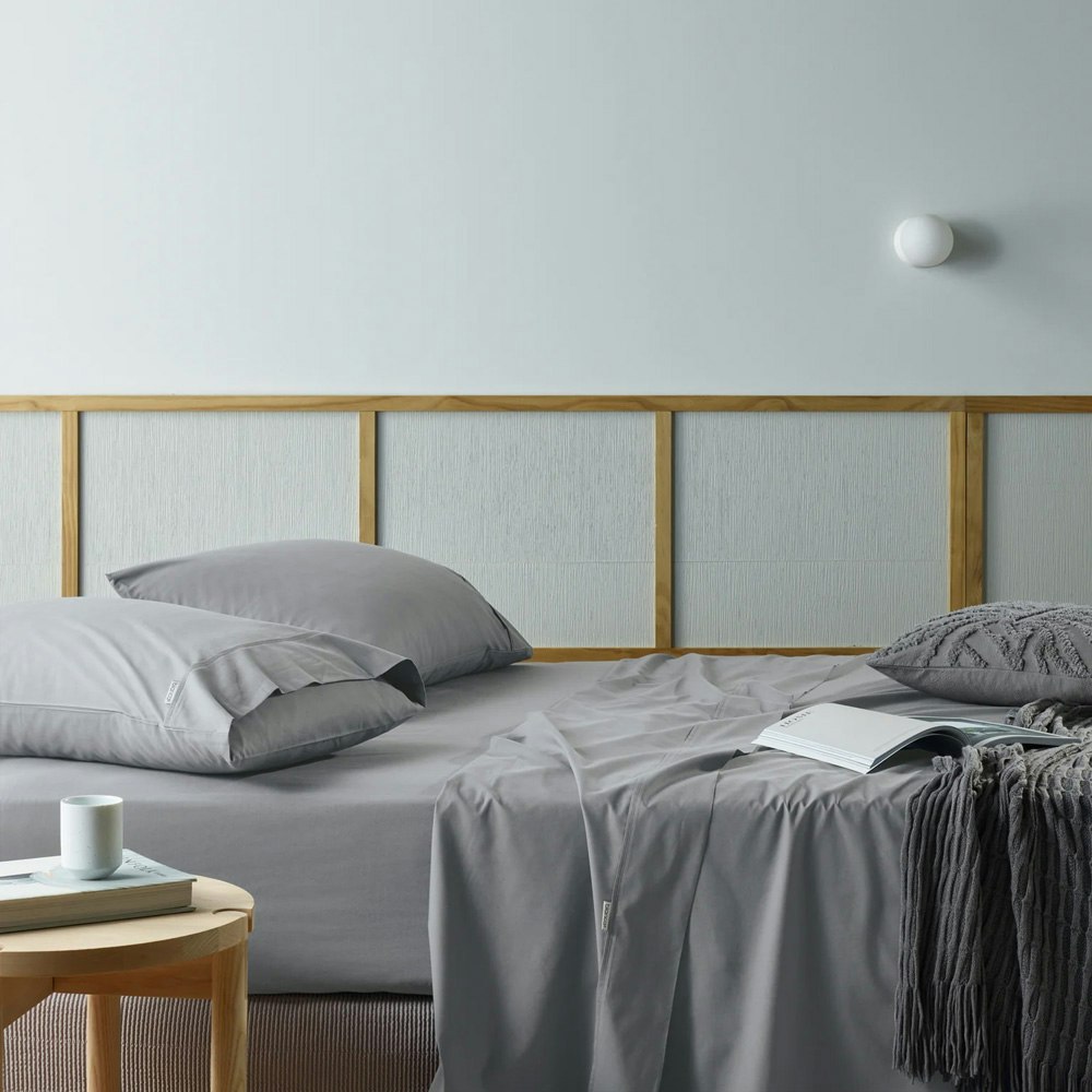 Bianca Natural Sleep Recycled Cotton and Bamboo Sheet Set Silver