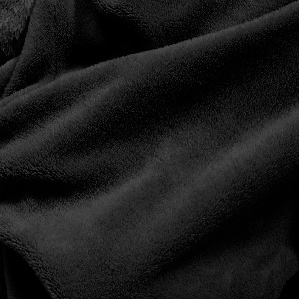 Royal Comfort Reversible Coral Fleece Snug Black Hoodie Nightwear