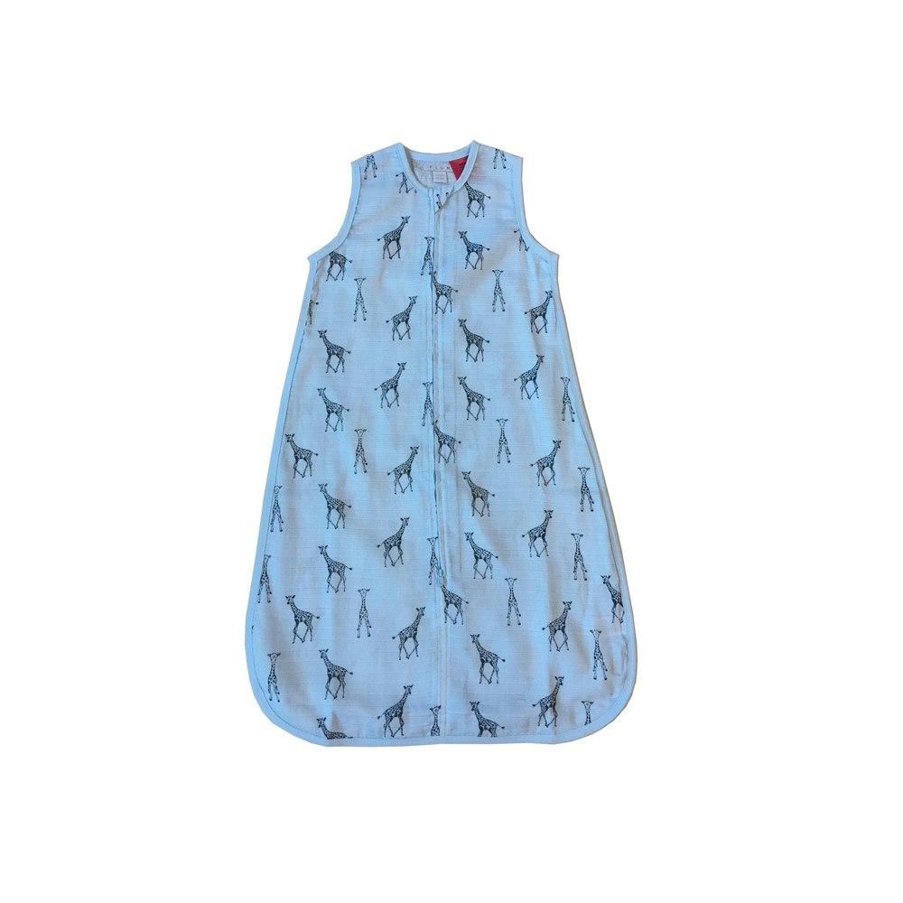 Plum Blue Giraffe Muslin Sleep Bag 0.5 Tog