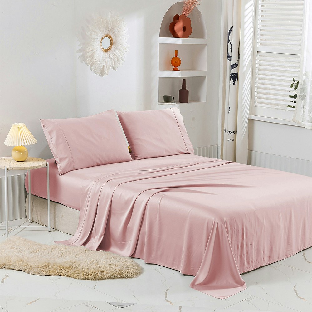 Natural Home 400 Thread Count Bamboo Sheet Set Blush Pink 2