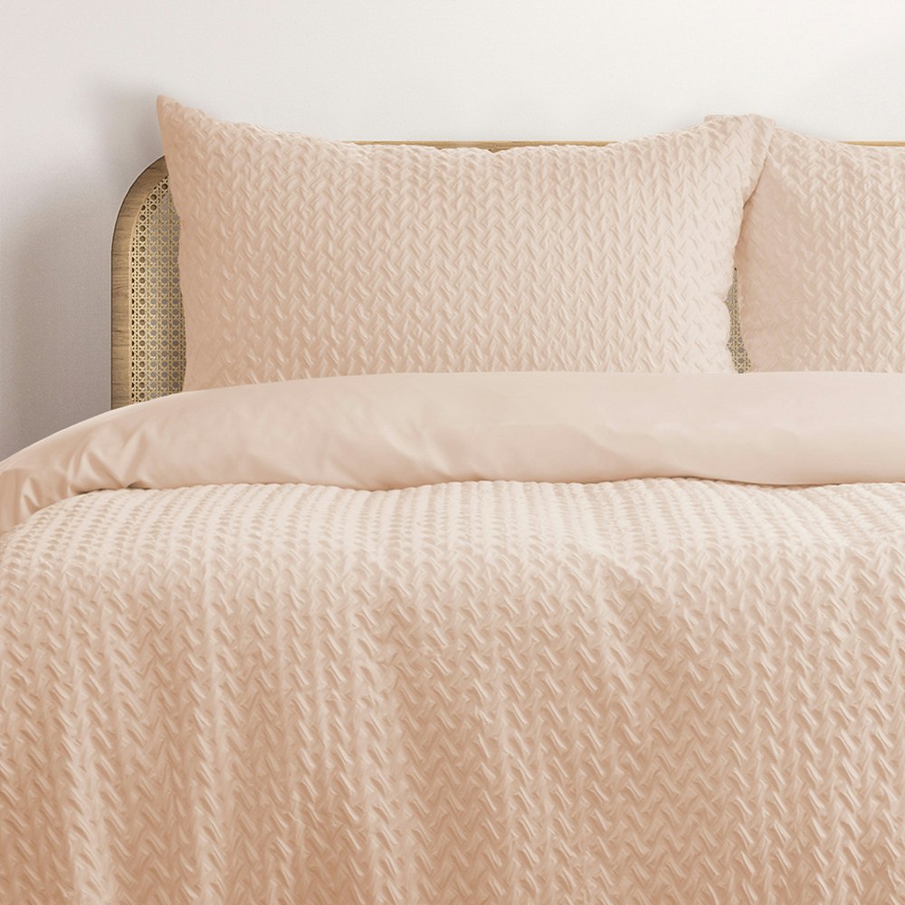 Ardor Boudoir Bondi Embossed Quilt Cover Set Sorbet