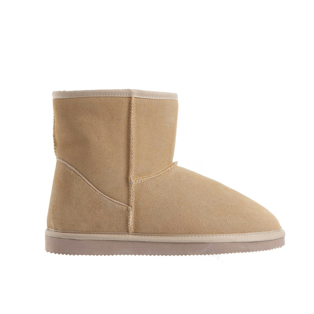 Uggaroo Beige Leather Slipper Boots Womens 2