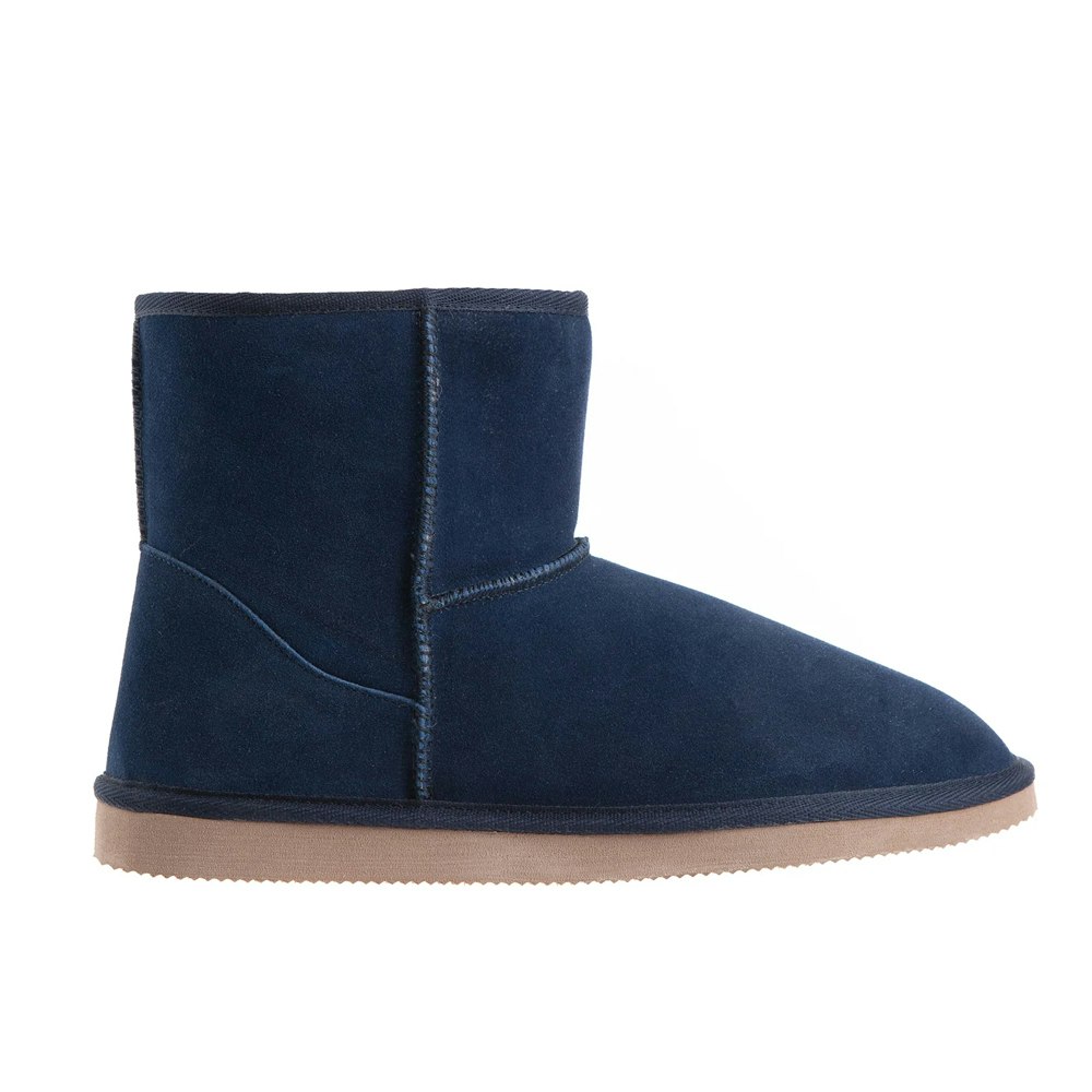 Uggaroo Navy Leather Slipper Boots Womens 2