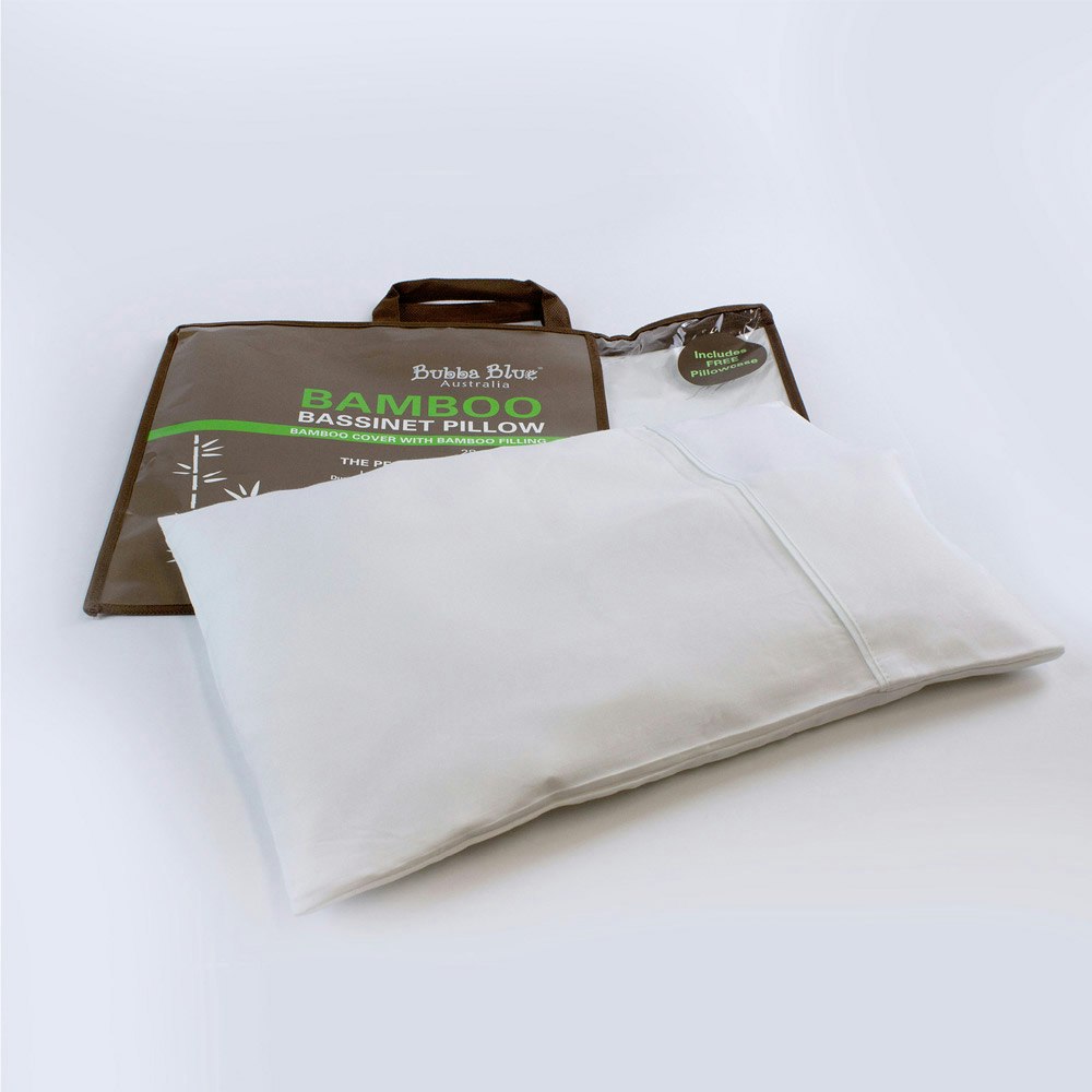 Blue White Bamboo Bassinet Pillow with Bamboo Pillowcase with cover
