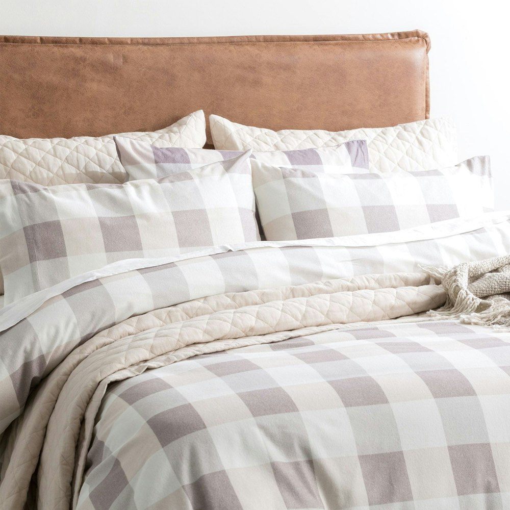 Park Avenue Buffalo Checks 175 GSM Egyptian Cotton Flannelette Quilt Cover Set