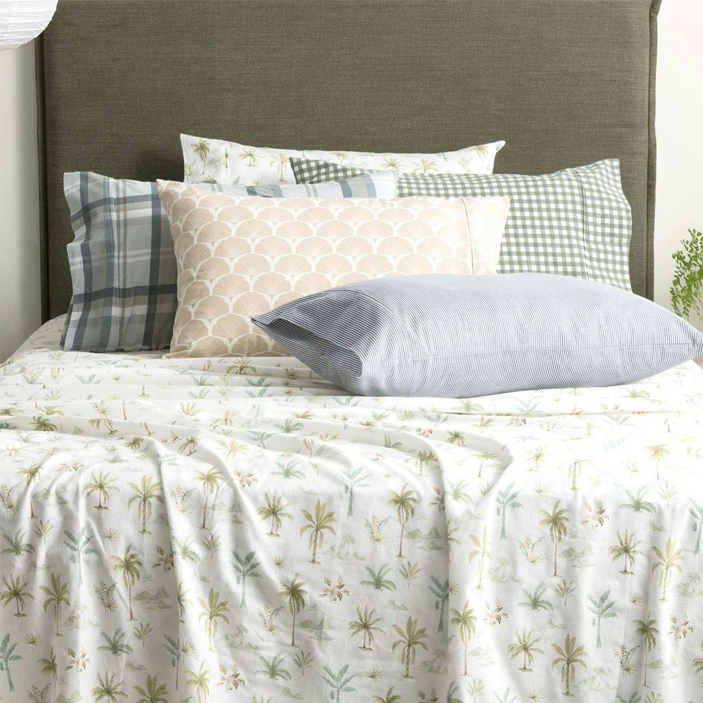 Park Avenue Capri Palm 175 GSM Egyptian Cotton Flannelette Sheet Set