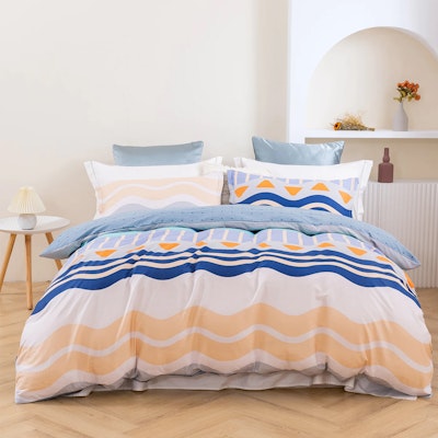 Dreamaker Capri 100% Cotton Reversible Quilt Cover Set