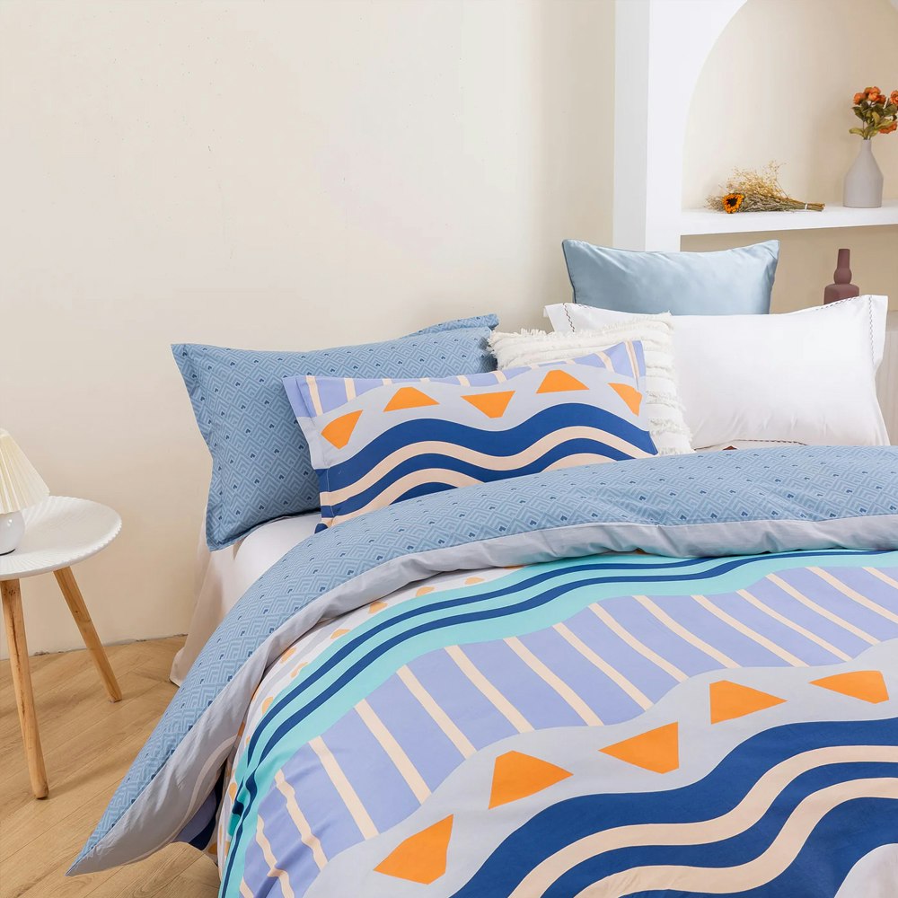Dreamaker Capri 100% Cotton Reversible Quilt Cover Set